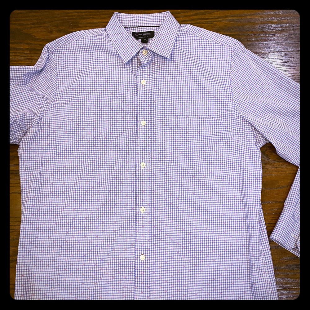 BR Men’s Slim Fit patterned dress shirt 16.5